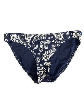 Aerie Swim Bikini High Waisted Paisley Navy Blue Bottoms Small